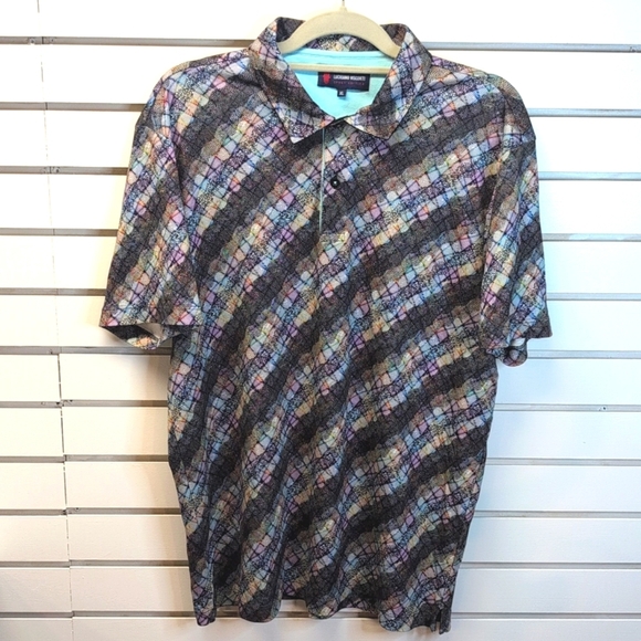 Luchiano Visconti Men's Polo Short Sleeve Shirt Size XL Abstract Pattern NWOT - Picture 1 of 7